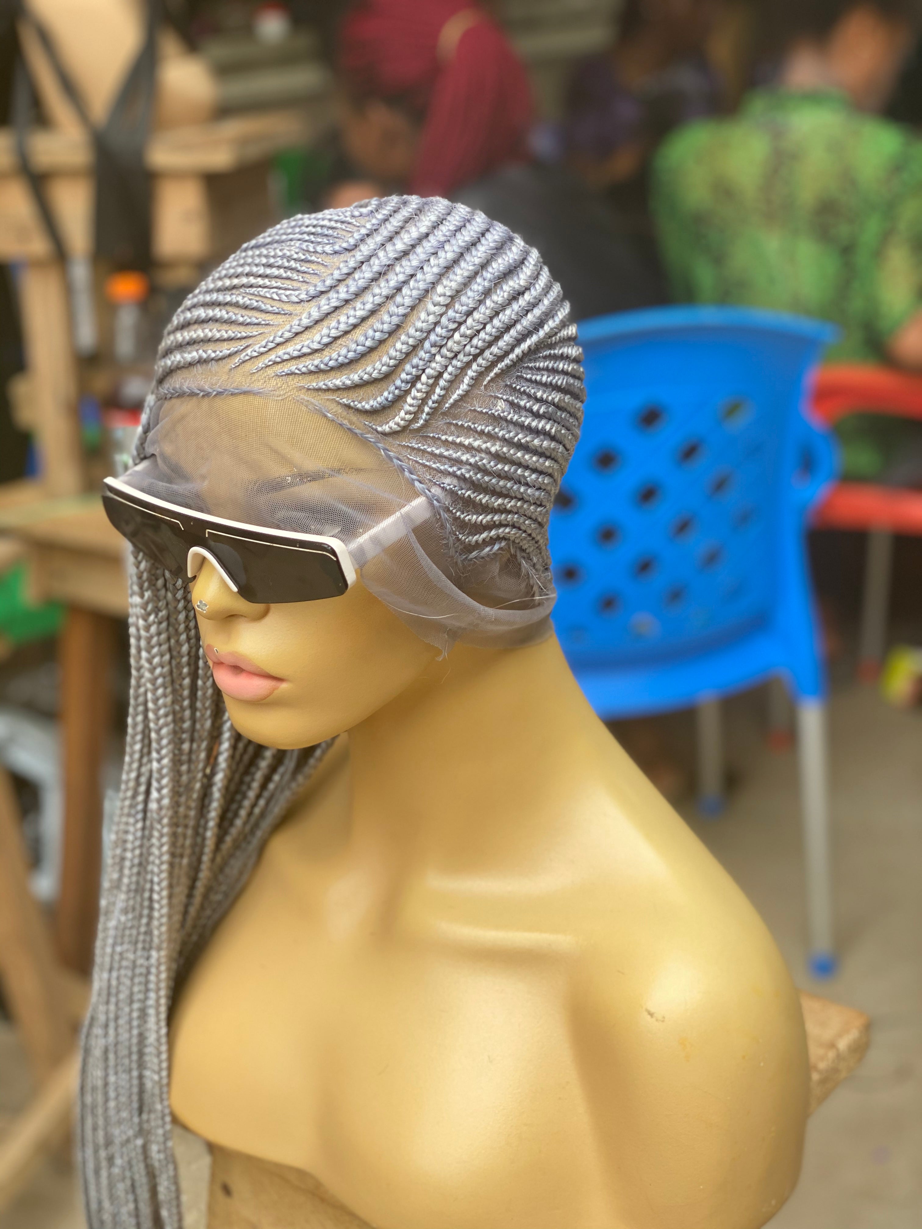 Cornrow Braid Wig - Black Chyna